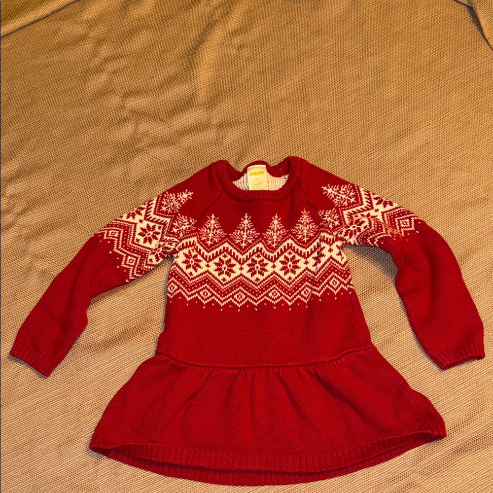 Gymboree Red and White Knit Sweater Dress
